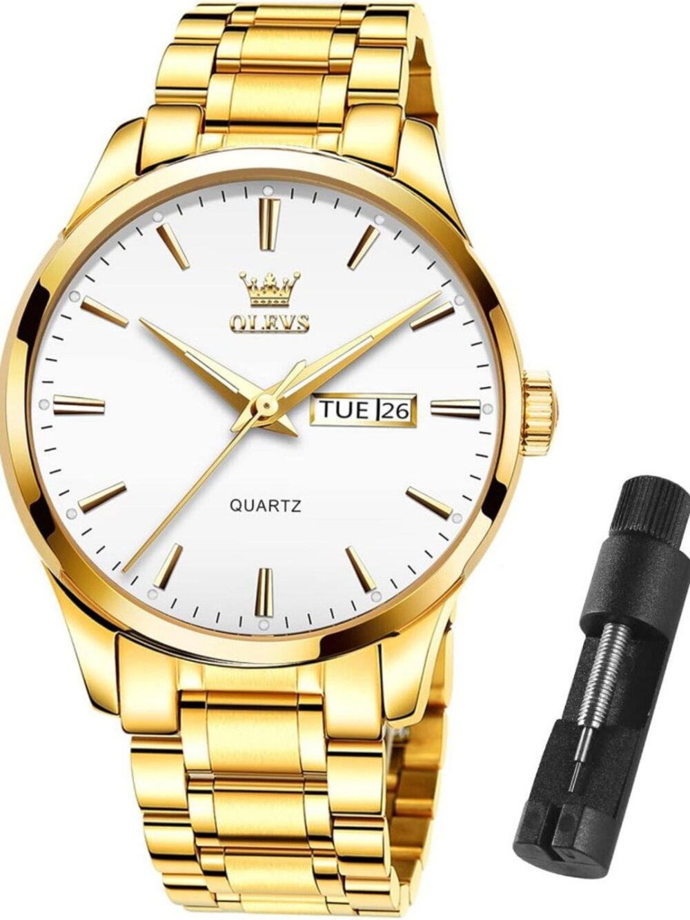 Elegant Waterproof Stainless Steel Analog Watch for Men - Classic Luxury Dress